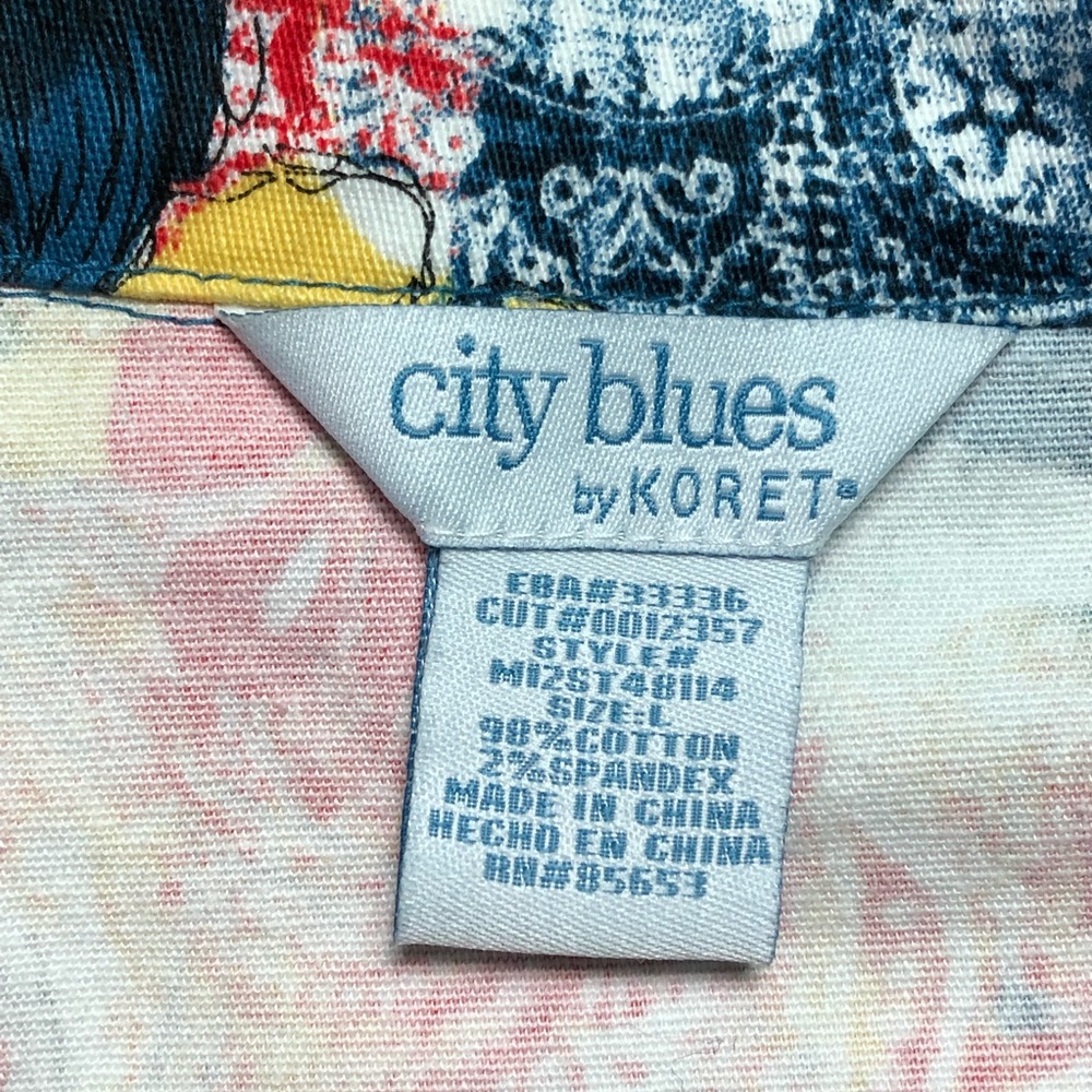 Koret City Blues Floral Zip Front Jacket Size L - Picture 8 of 8